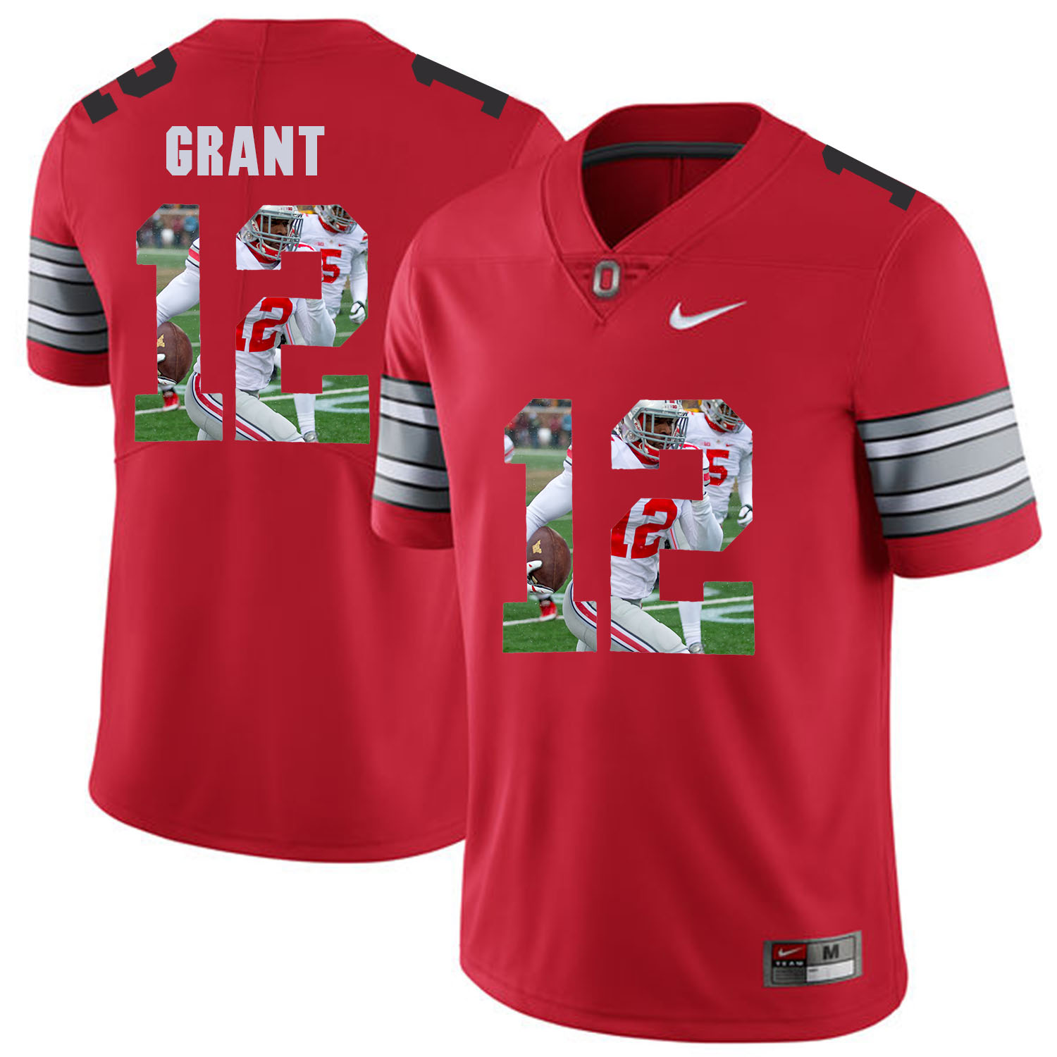 Men Ohio State 12 Grant Red Fashion Edition Customized NCAA Jerseys